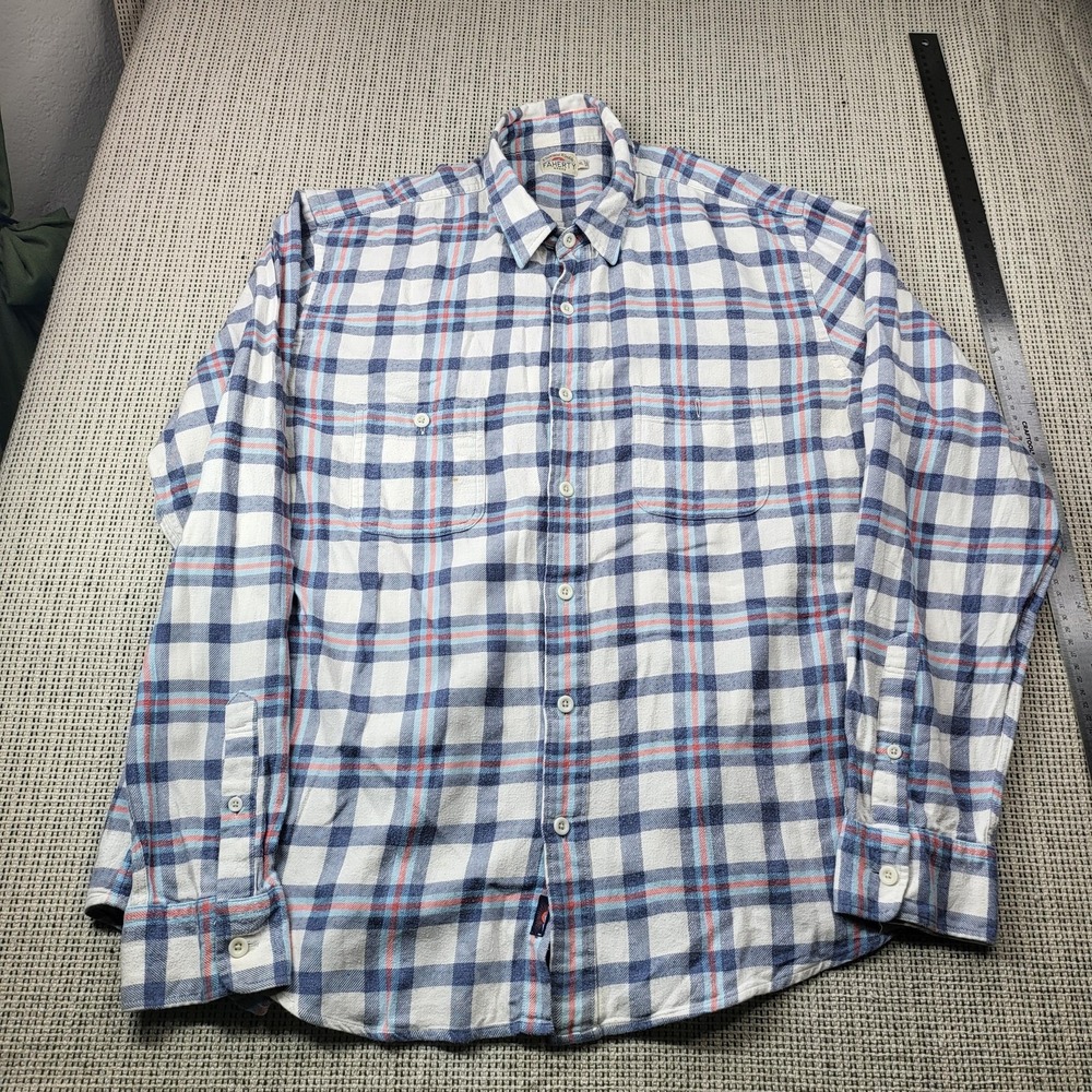 Faherty Shirt Mens XL Multicolor Plaid Long Sleeve Flannel Button Front